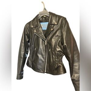 X Element Black Women’s Leather Asymmetrical Zip Vintage Motorcycle Jacket